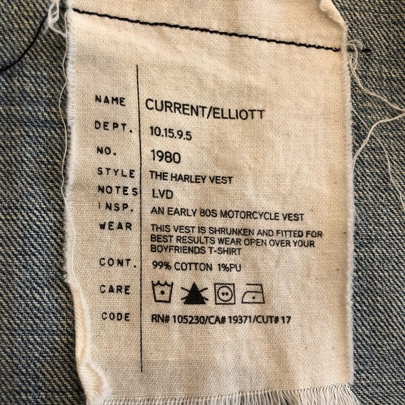 Current/Elliot Vintage Denim Vest - Picture 5 of 6